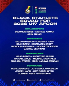 Black Starlets Squad Named as Ghana Returns to U-17 AFCON After Nine Years