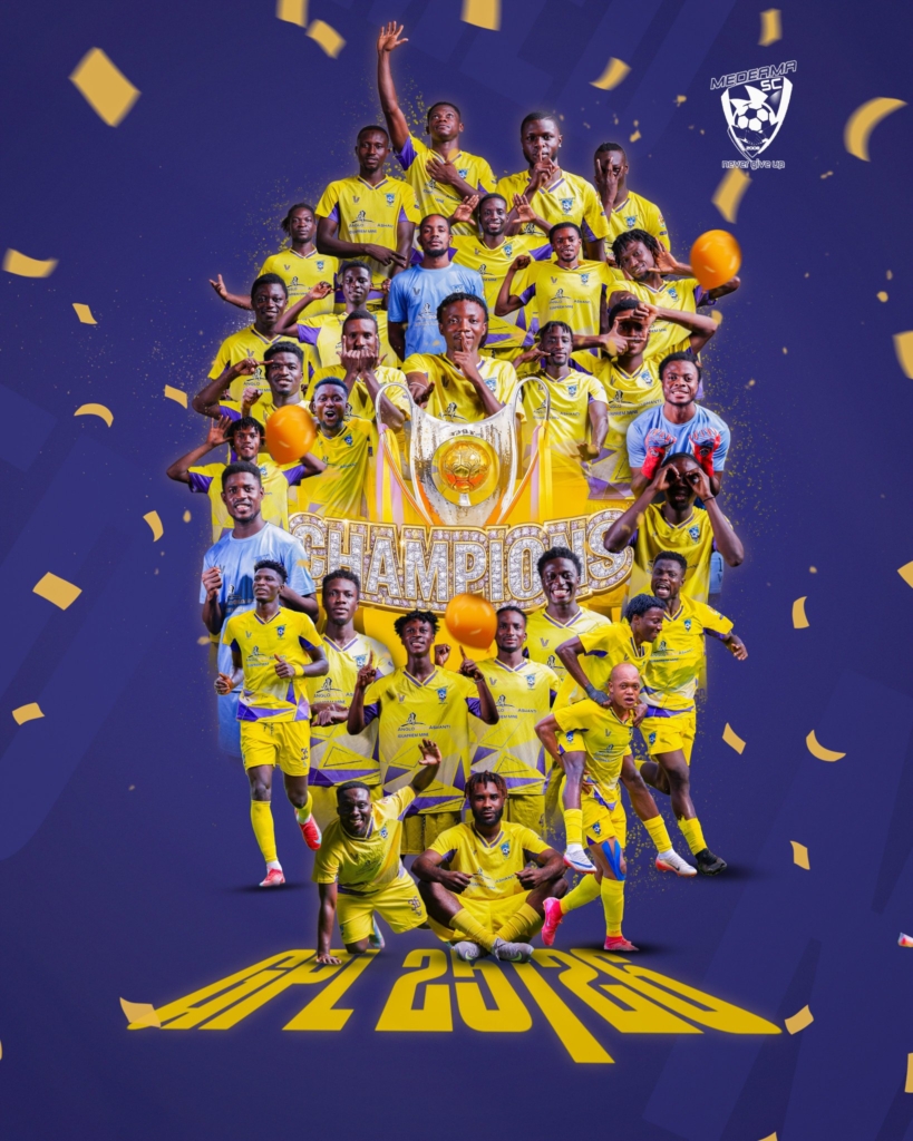 Medeama Seal 2025/26 GPL Title in Style After 5-2 Win Over Heart of Lions