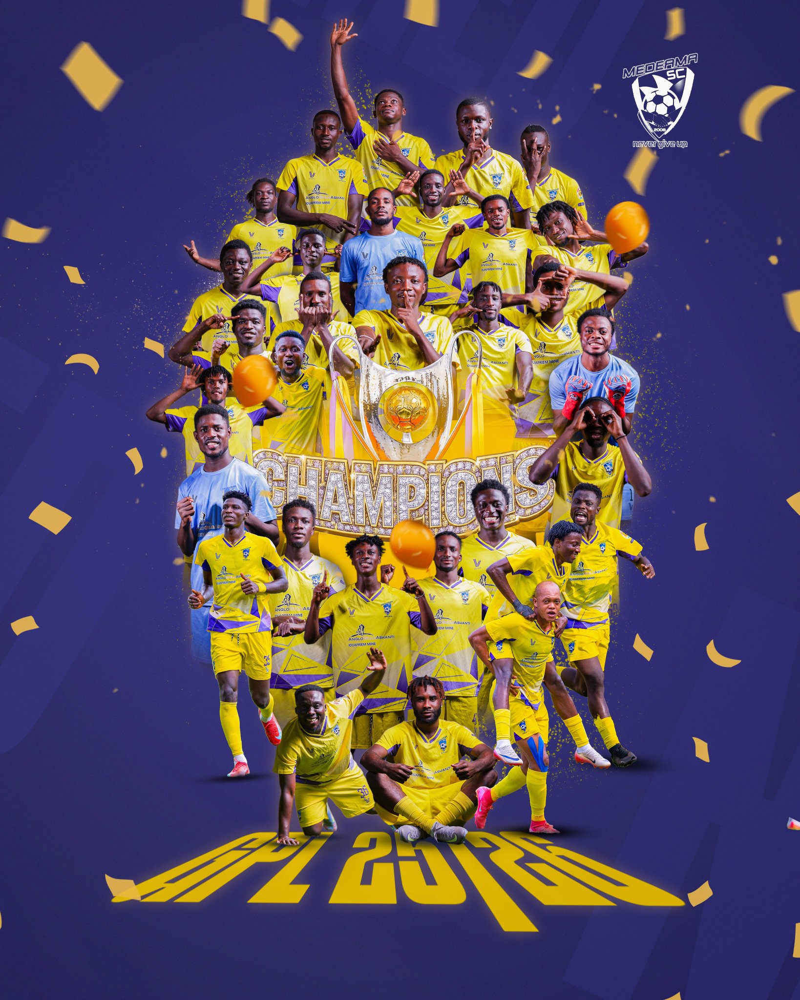 Medeama Seal 2025/26 GPL Title in Style After 5-2 Win Over Heart of Lions