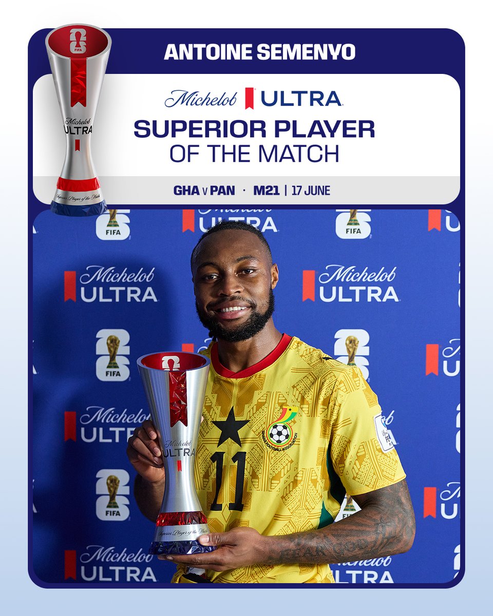 Semenyo Named Man of the Match in Ghana’s 1-0 Win Over Panama