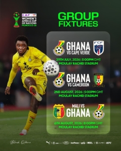 Ghana’s Black Queens Set for Morocco Showdown: Full WAFCON Schedule Revealed