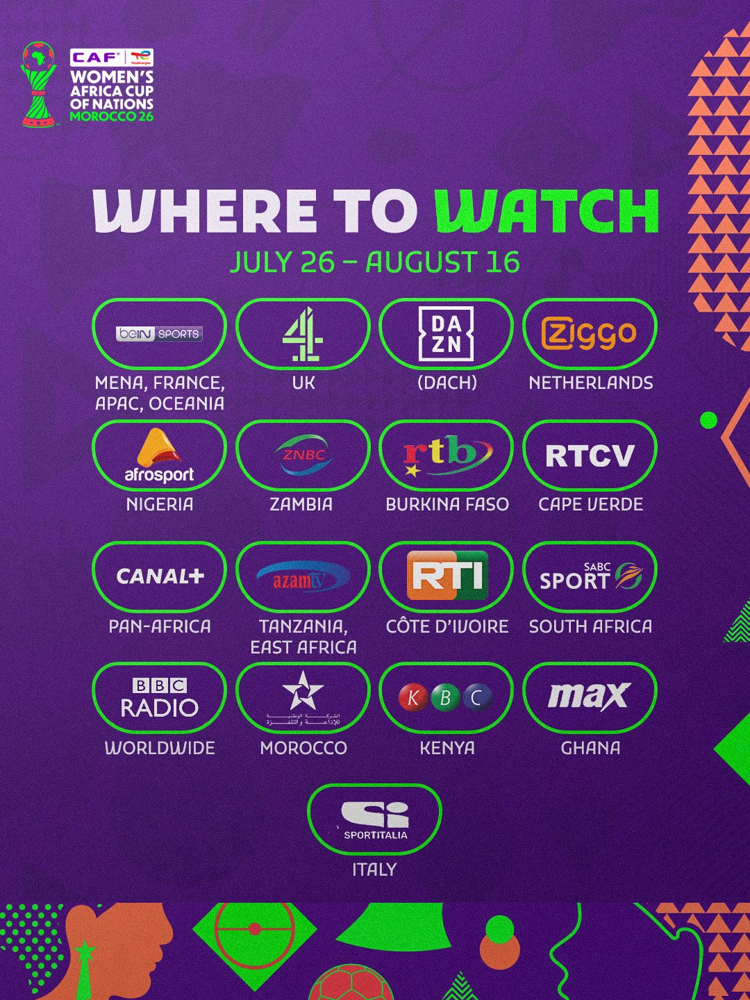WAFCON 2026: Global Broadcasters Set to Bring Morocco Tournament to Millions Worldwide