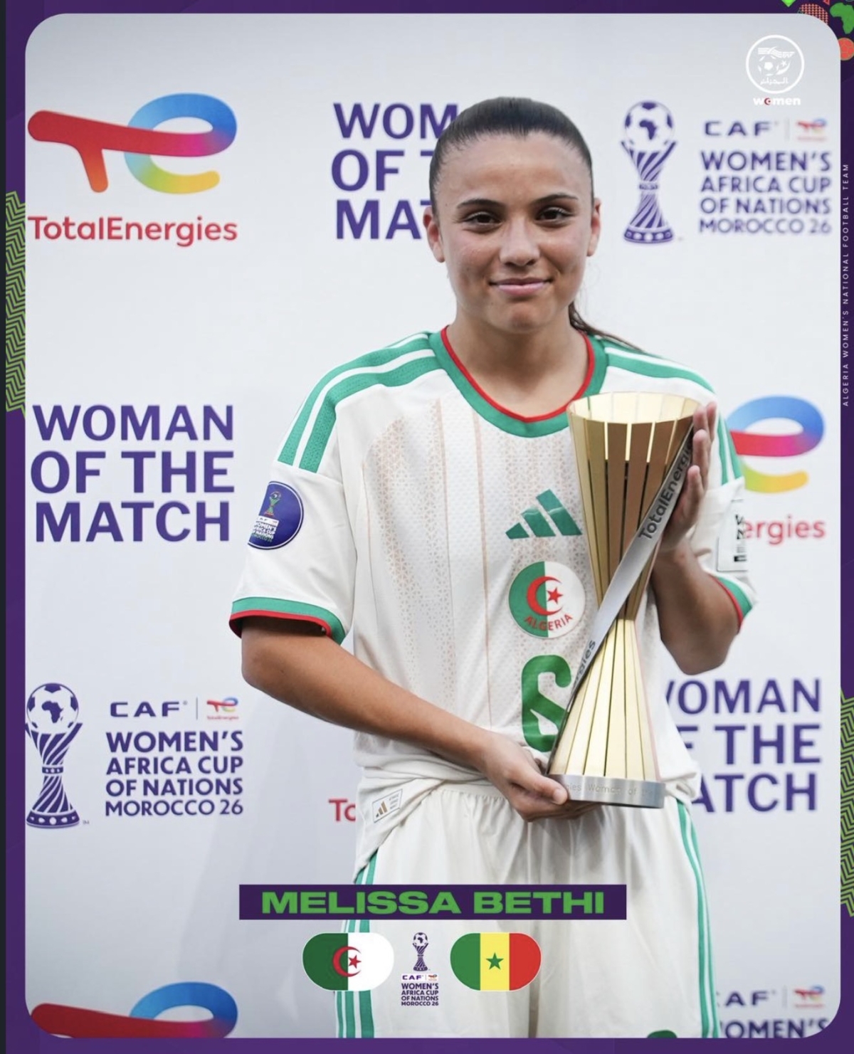 WAFCON 2026: Melissa Bethi Named Woman of the Match After Stunning Debut